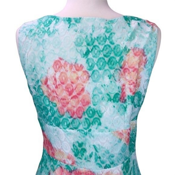 Sandra Darren Dress Floral Eyelet Overlay New - Picture 7 of 10